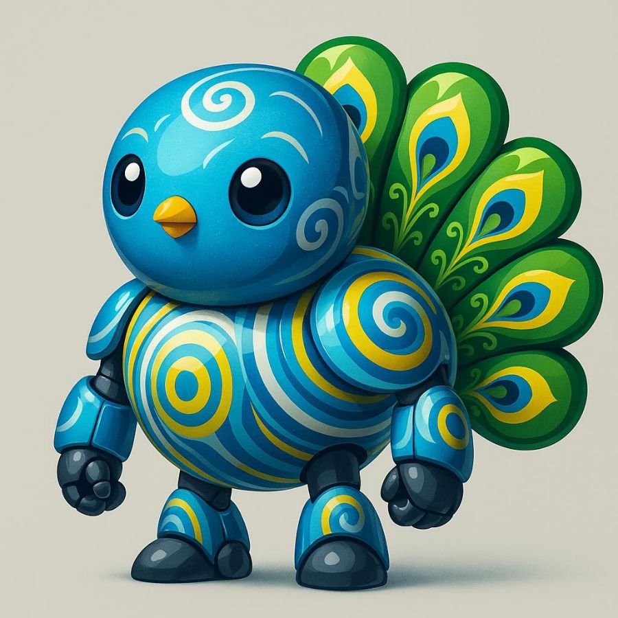 Twisty Peacocks marble